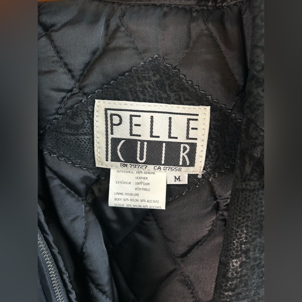 Pelle Cuir Women’s Leather Jacket M Snakeskin-textured Collar Cuffs EUC Vintage - Picture 8 of 13